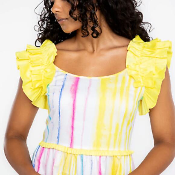 NWT Alden Adair Amora Dress in Caribbean Stripe size Large - Picture 3 of 7